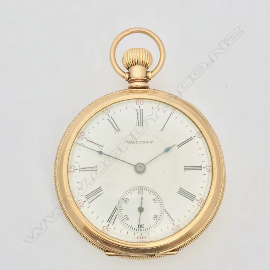 9ct open face pocket watch, Waltham, c.1900, Image 1++