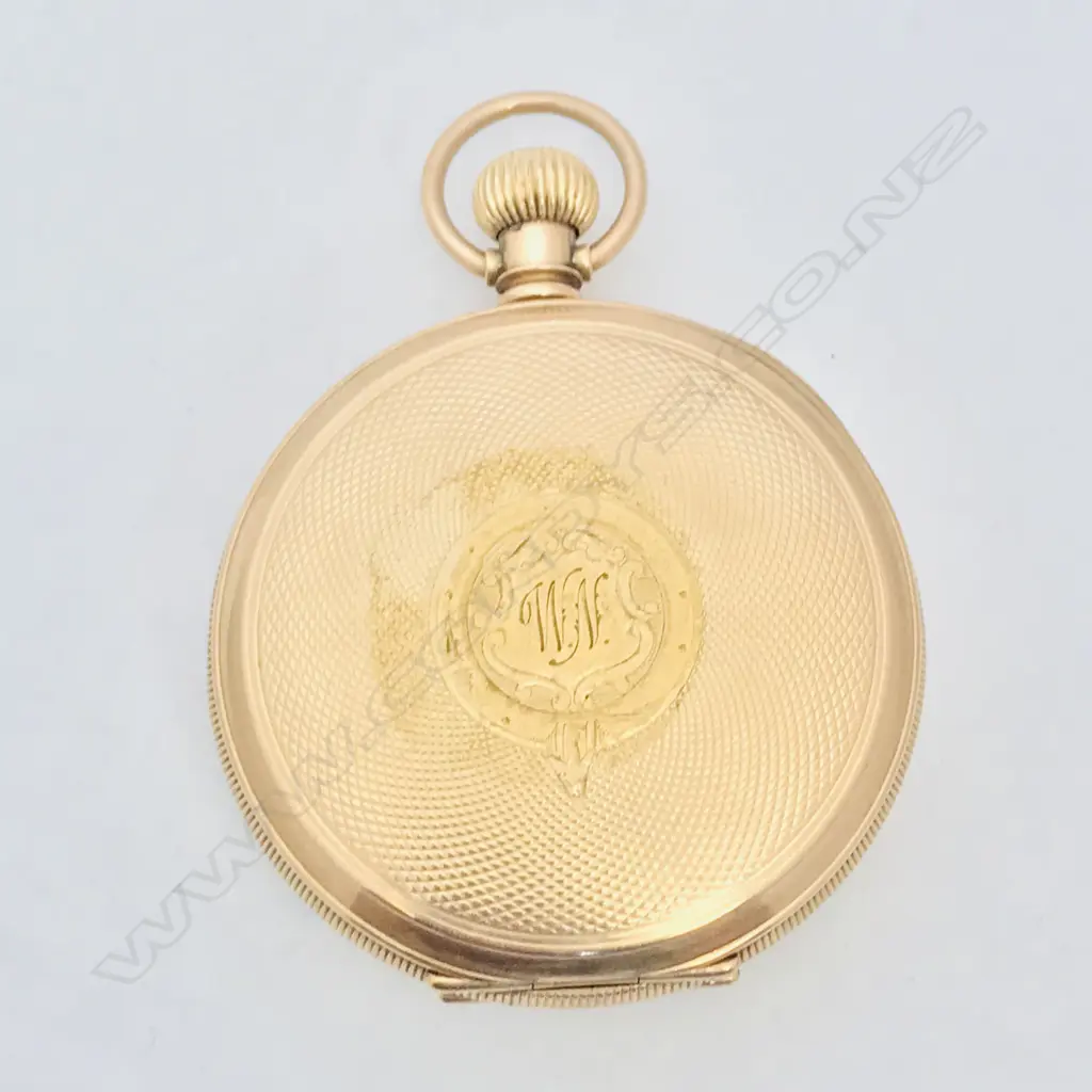 9ct open face pocket watch, Waltham, c.1900, Image 1++