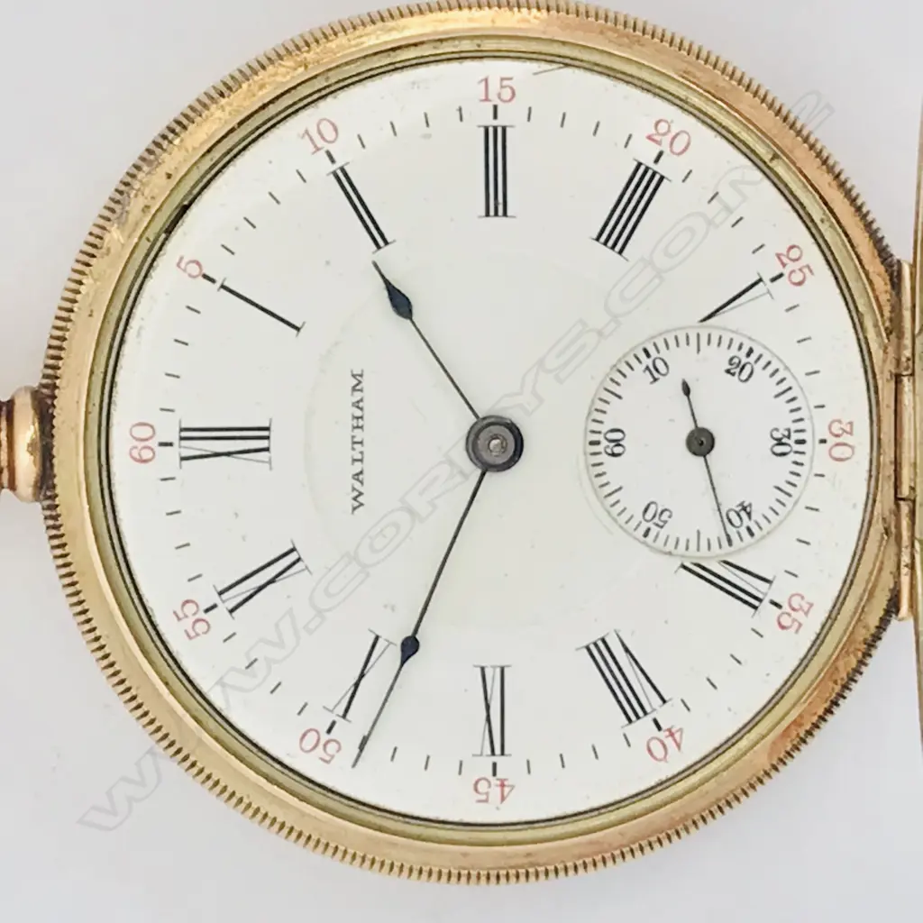 9ct open face pocket watch, Waltham, c.1900, Image 1++