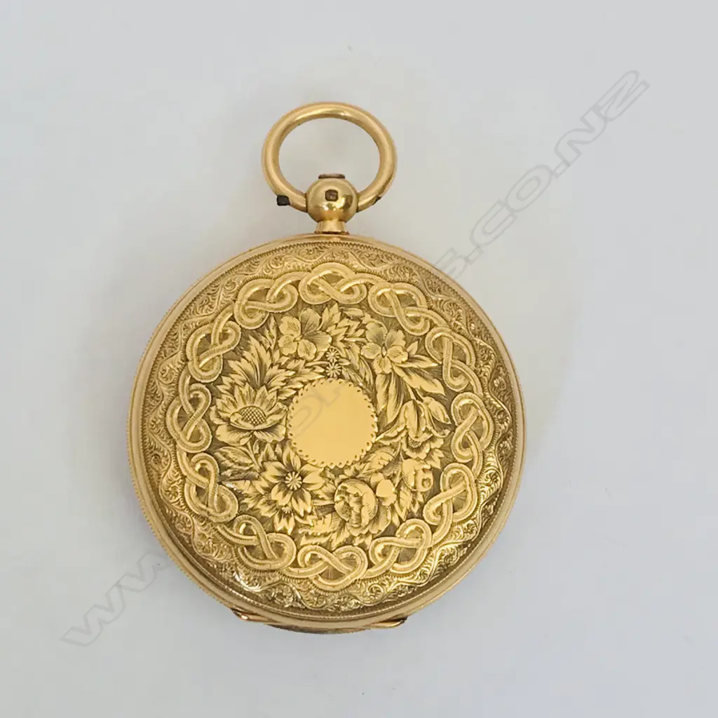 18ct gold open face pocket watch by Edwin Flinn, London, number 18241, Image 1++