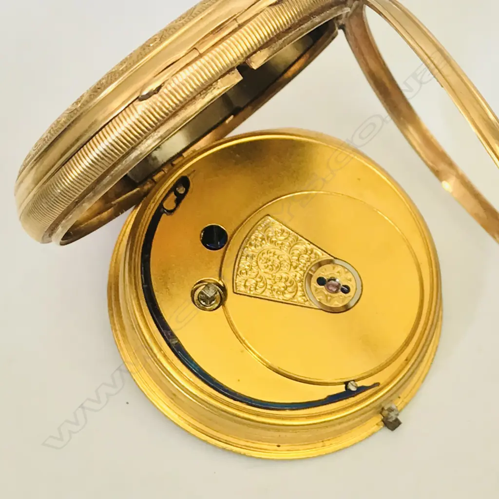 18ct gold open face pocket watch by Edwin Flinn, London, number 18241, Image 1++