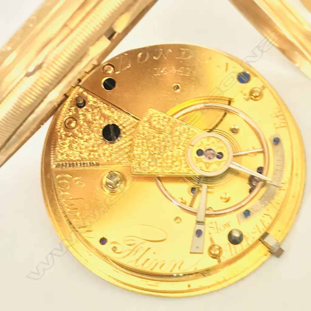 18ct gold open face pocket watch by Edwin Flinn, London, number 18241, Image 1++