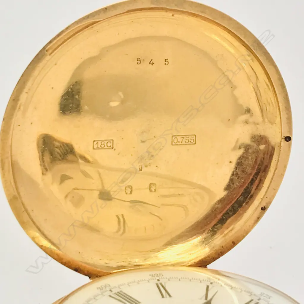 18ct gold hunter quarter repeater chronograph, Swiss movement by Jules Meylan-Truan Co., c.1890 Image 1++