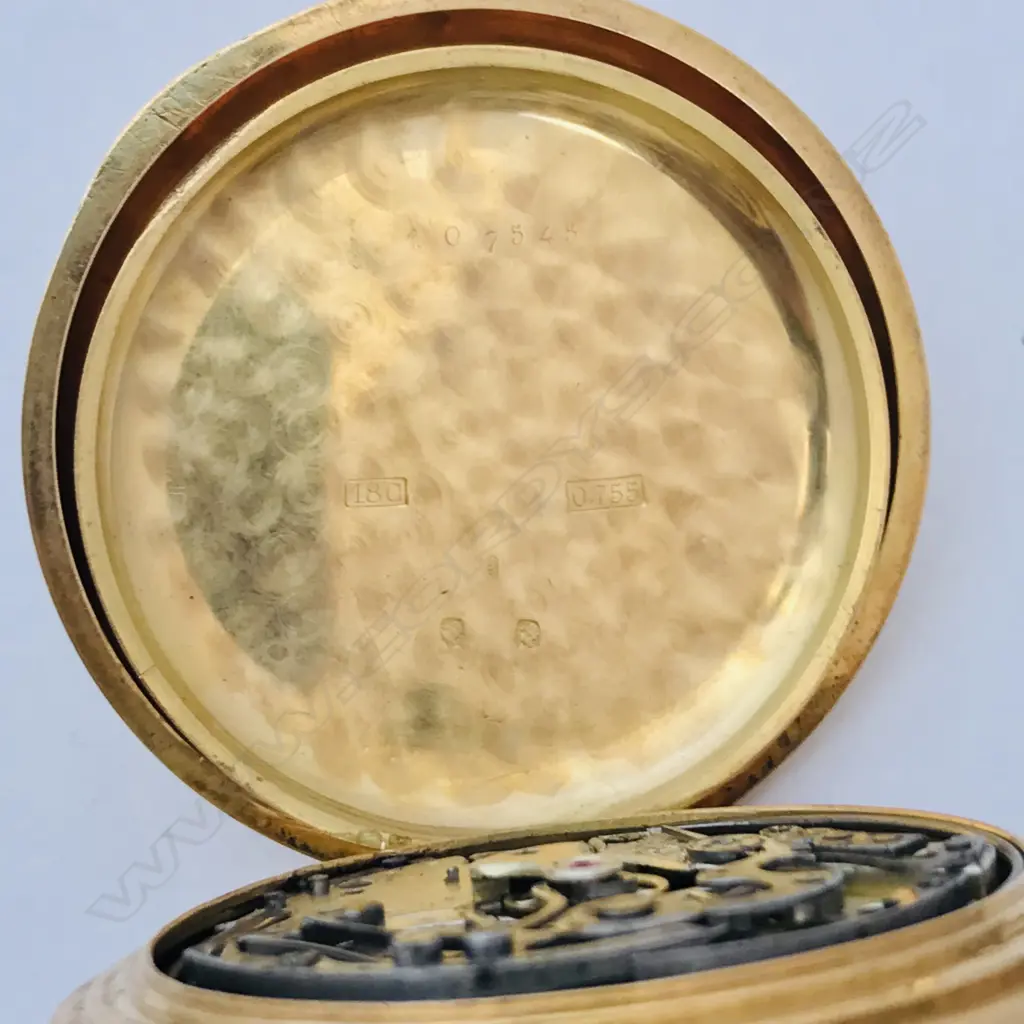 18ct gold hunter quarter repeater chronograph, Swiss movement by Jules Meylan-Truan Co., c.1890 Image 1++