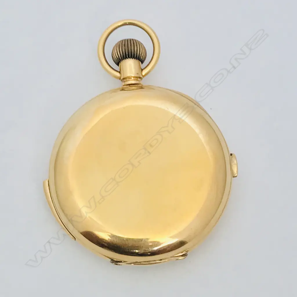 18ct gold hunter quarter repeater chronograph, Swiss movement by Jules Meylan-Truan Co., c.1890 Image 1++