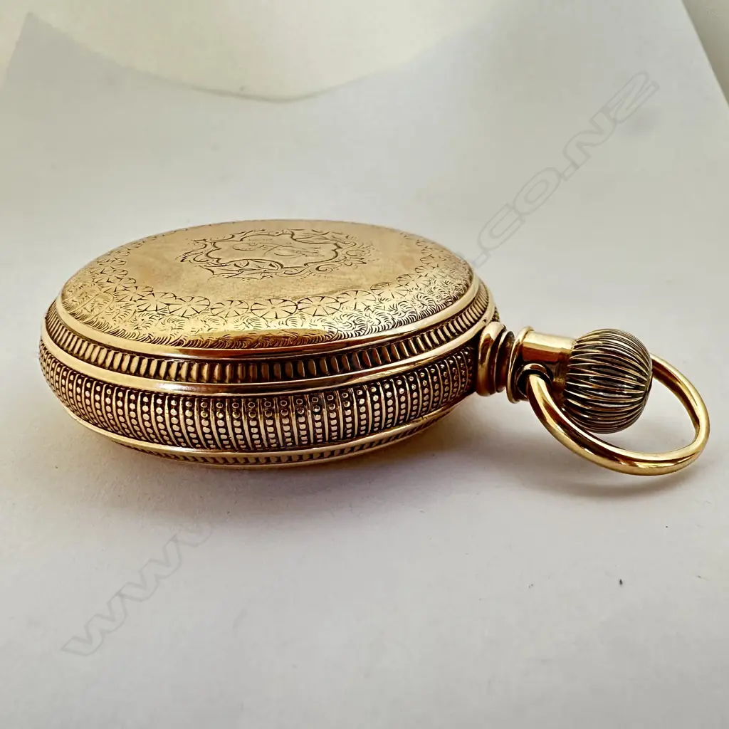 Substantial 14ct hunter pocket watch by the Elgin Watch Co., Illinois, USA Image 1++