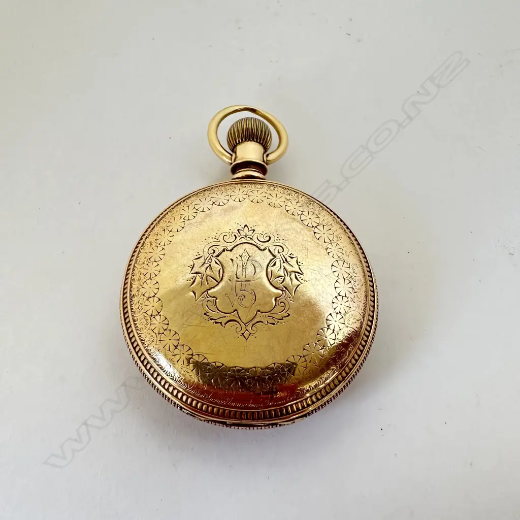 Substantial 14ct hunter pocket watch by the Elgin Watch Co., Illinois, USA Image 1++