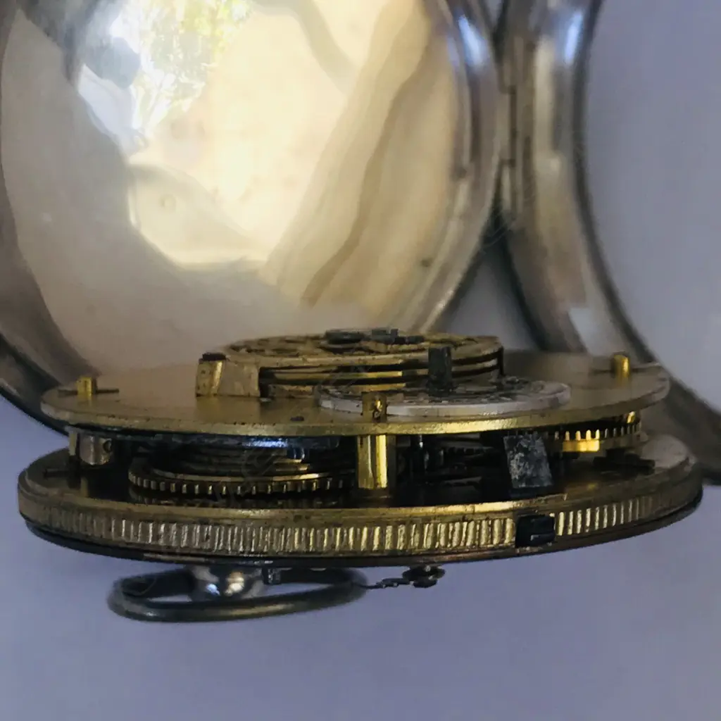 Octagonal silver plated cased open face pocket watch with decorative face, marked 'Breguet et Fils', Image 1++