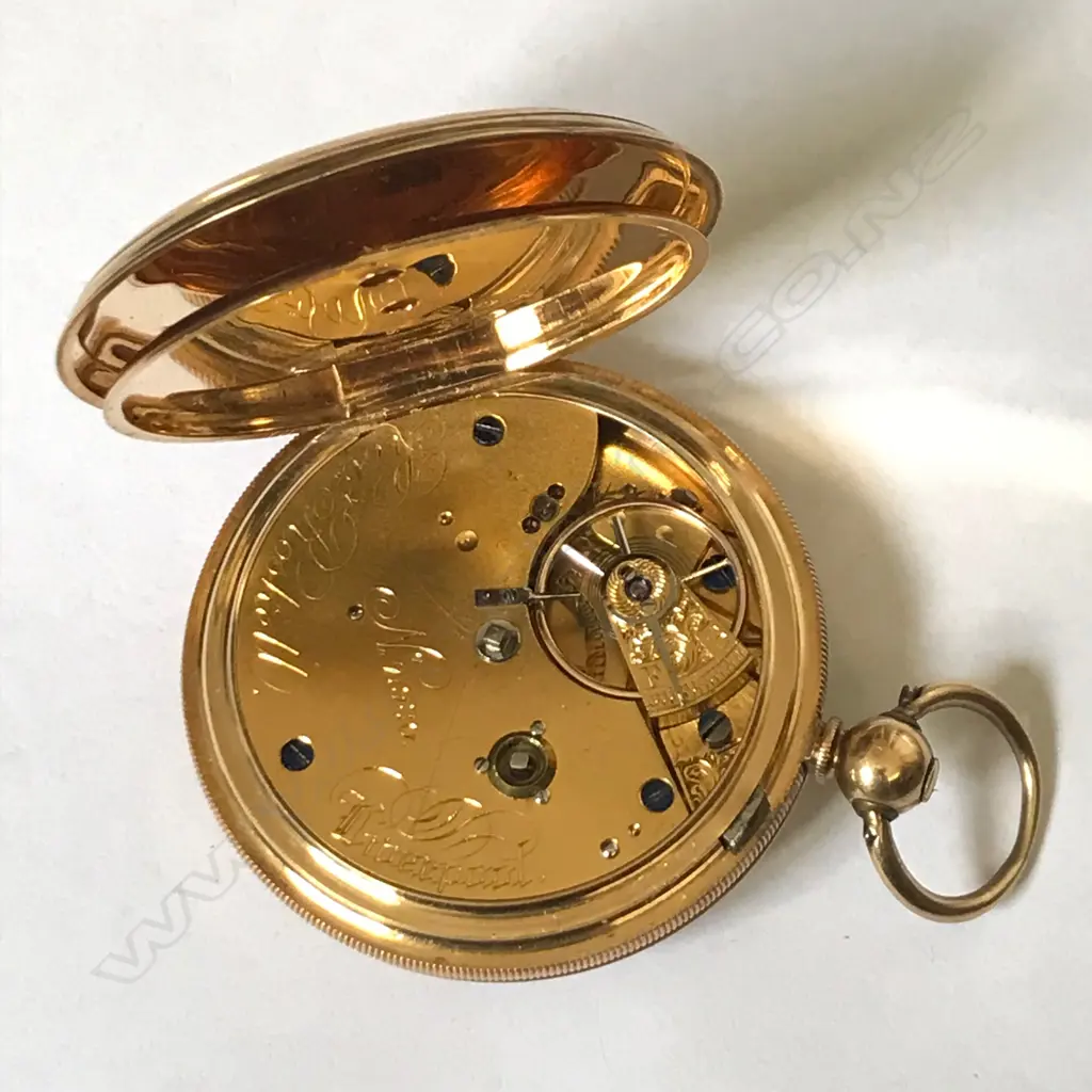 18ct gold half hunter pocket watch, by Robert Roskell, Liverpool Image 1++
