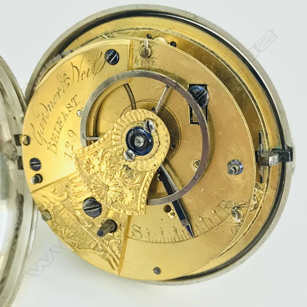 Silver pair case pocket watch by Gardner & Neil, Belfast, number 129 Image 1++