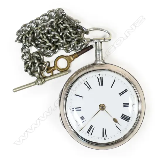 Silver pair case pocket watch by Gardner & Neil, Belfast, number 129
