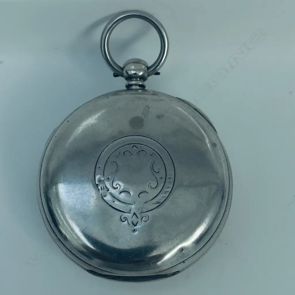 Victorian silver, open face, centre seconds chronograph pocket watch by C.H. Moody, Crewe, number 37956 Image 1++