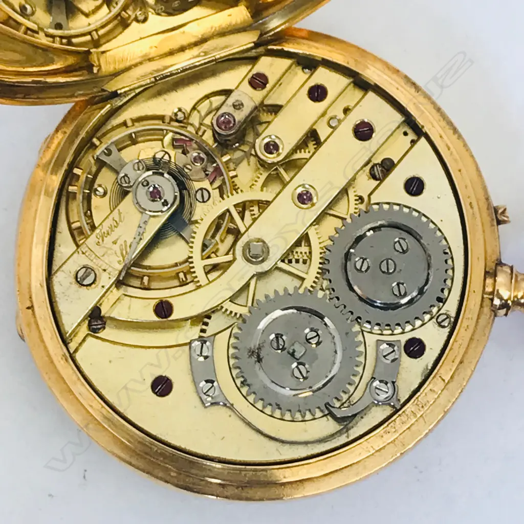 Swiss 18ct gold half hunter pocket watch, c.1900, Image 1++