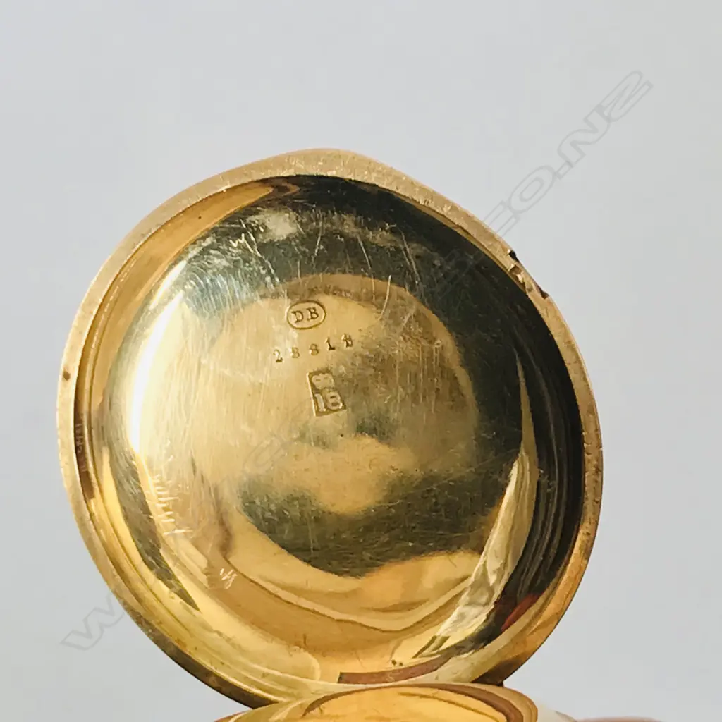 Swiss 18ct gold half hunter pocket watch, c.1900, Image 1++