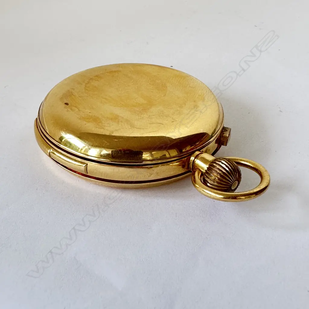 Swiss 18ct gold hunter cased, minute repeating chronograph pocket watch Image 1++