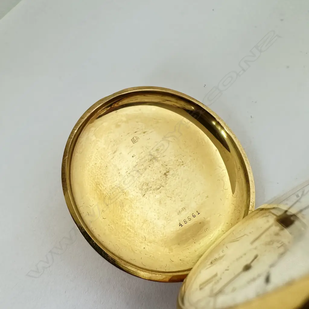 Swiss 18ct gold hunter cased, minute repeating chronograph pocket watch Image 1++