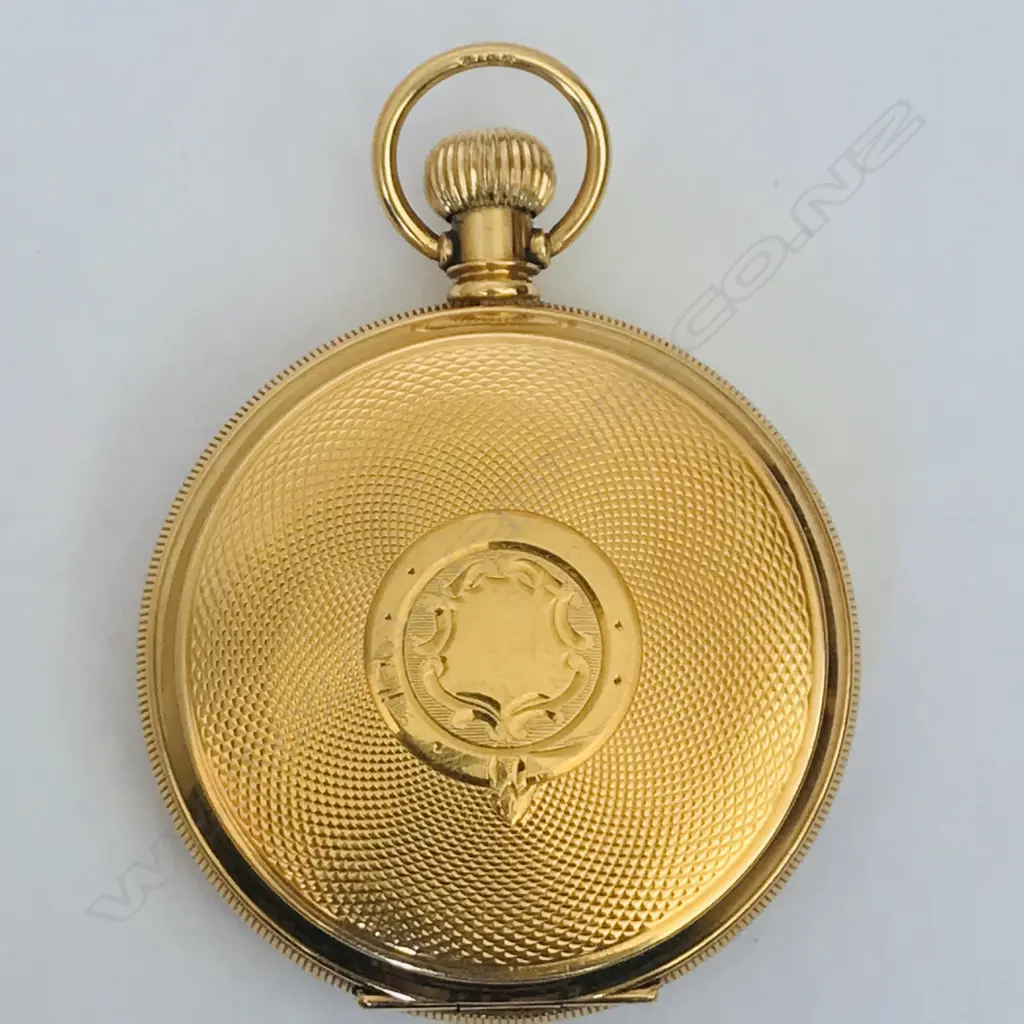 18ct gold hunter pocket watch by Waltham, c.1900, Image 1++