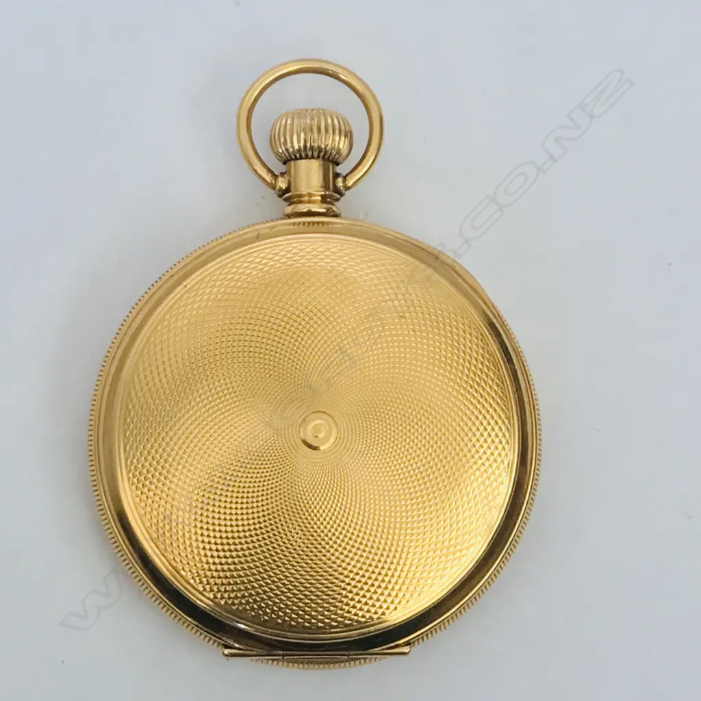 18ct gold hunter pocket watch by Waltham, c.1900, Image 1++