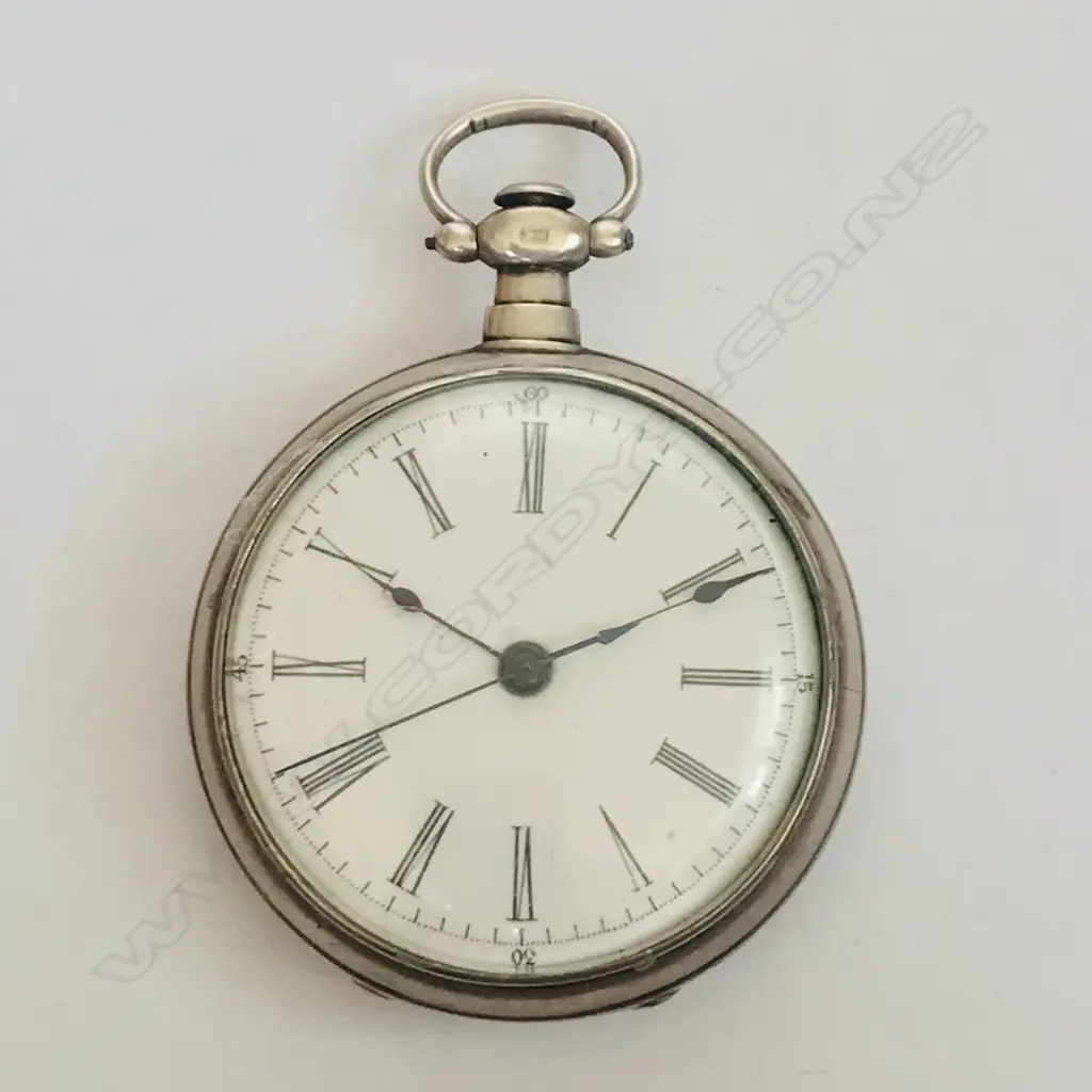 19thC silver consular cased open faced pocket watch, with Chinese stamps to the case, Image 1++