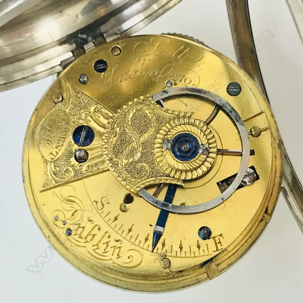 William IV period silver open face pocket watch by Scott, Dublin, number 270. Image 1++