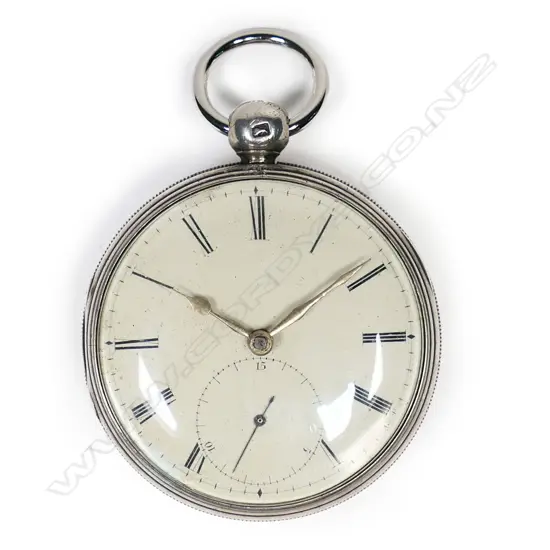 William IV period silver open face pocket watch by Scott, Dublin, number 270.