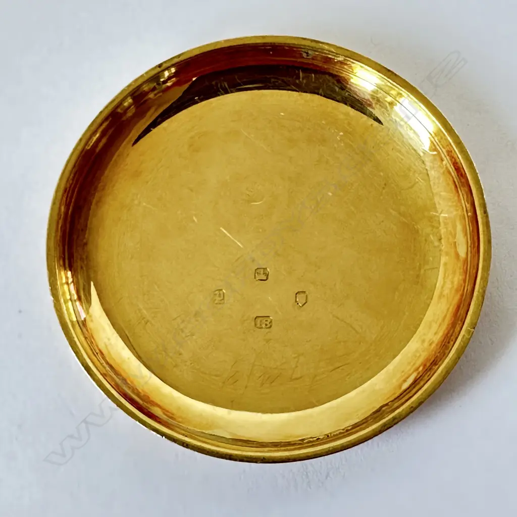 18ct gold lady’s half hunter pocket watch by Dent, Cockspur St. London, number 26333. Image 1++