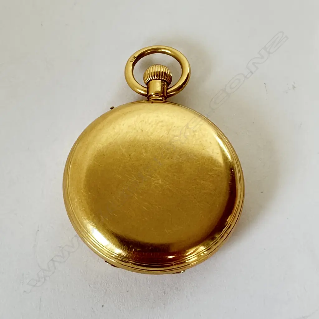 18ct gold lady’s half hunter pocket watch by Dent, Cockspur St. London, number 26333. Image 1++