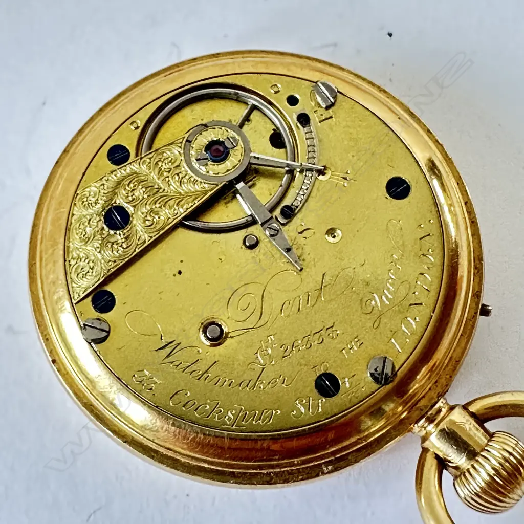 18ct gold lady’s half hunter pocket watch by Dent, Cockspur St. London, number 26333. Image 1++