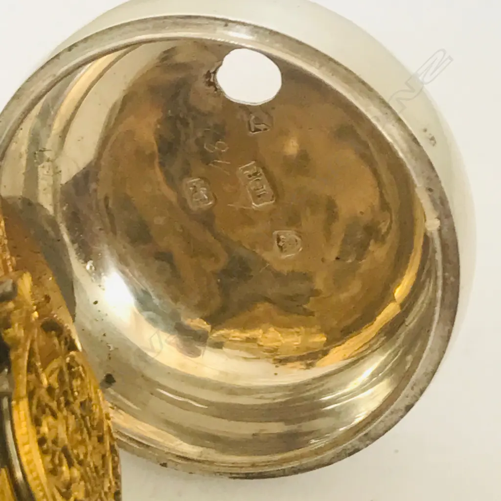 George II silver pair case pocket watch, by Jones, Liverpool, number 1372, Image 1++