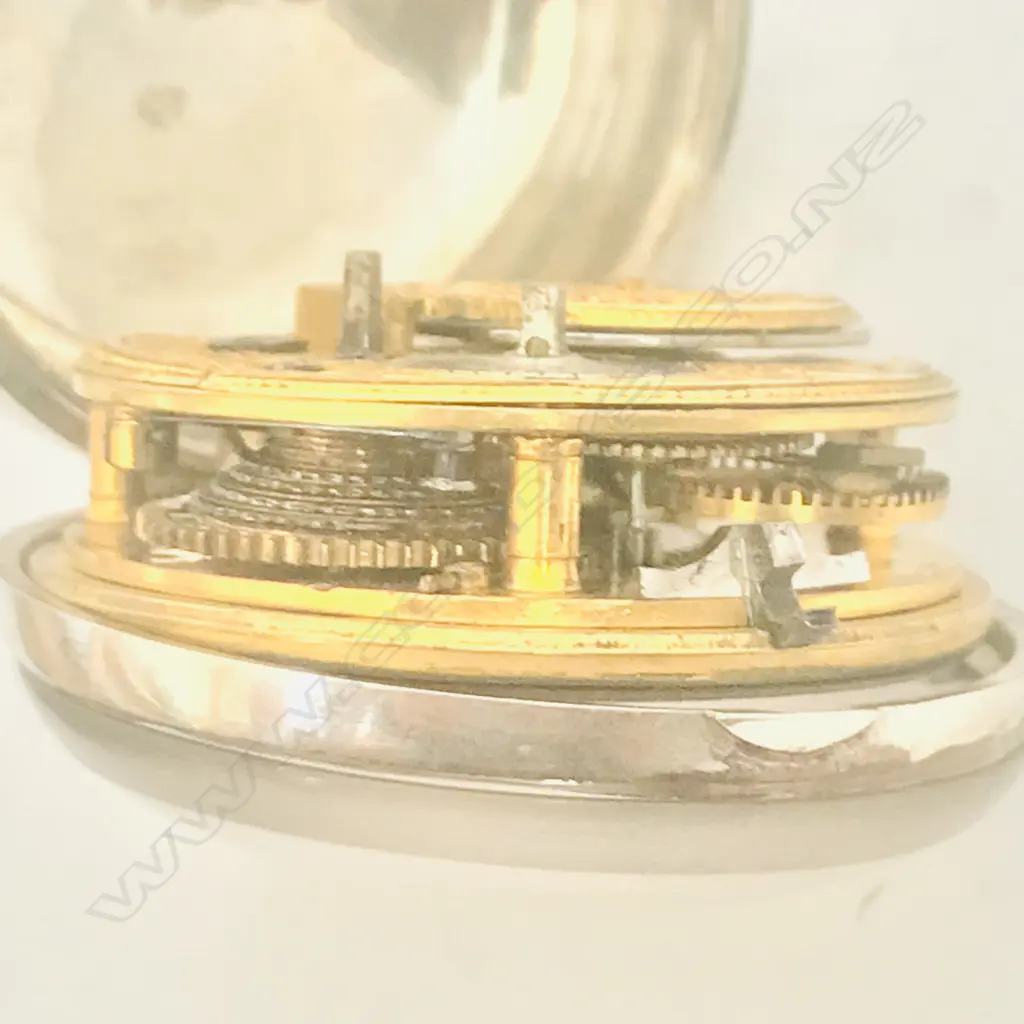 George II silver pair case pocket watch, by Jones, Liverpool, number 1372, Image 1++