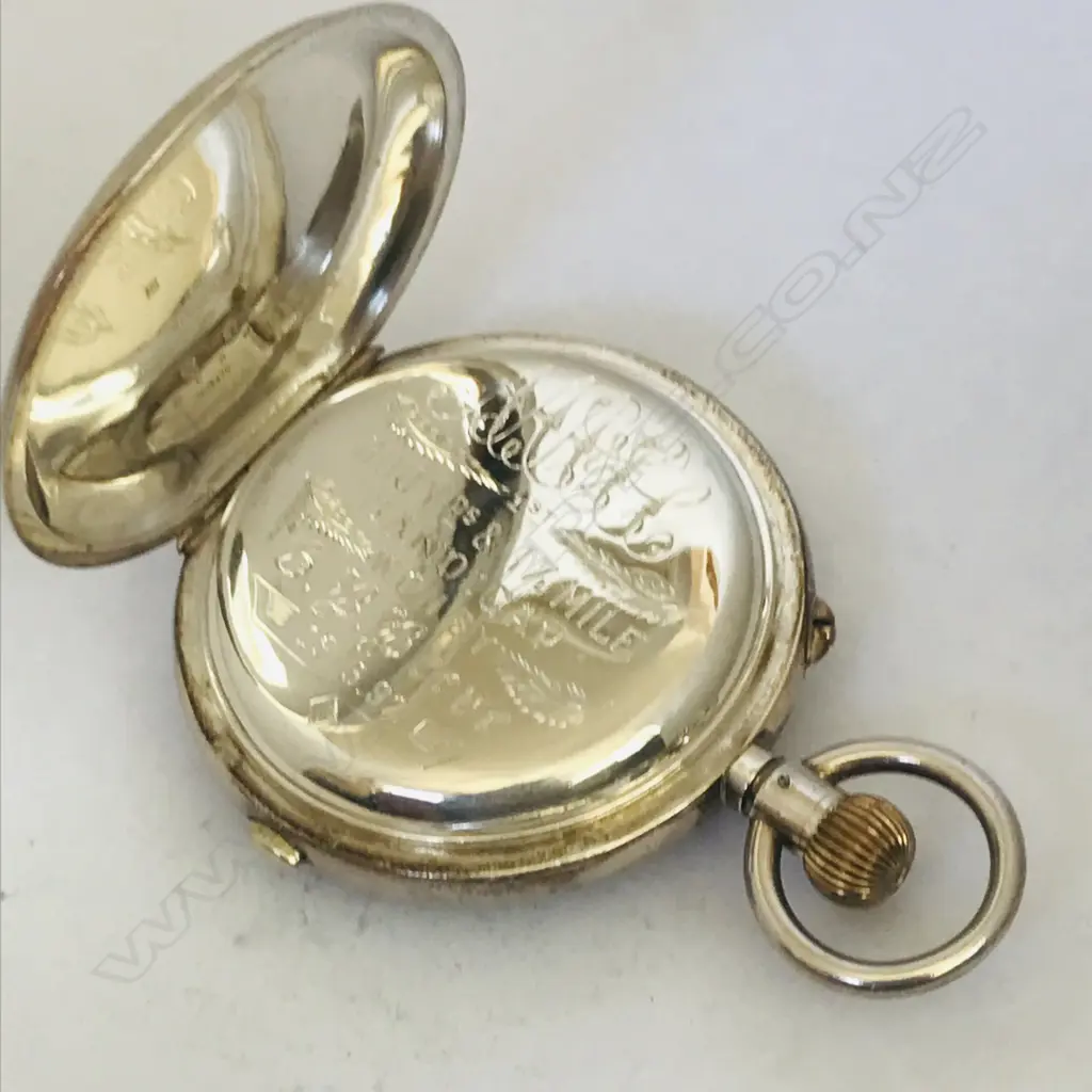 Swiss silver hunter chronograph pocket watch Image 1++