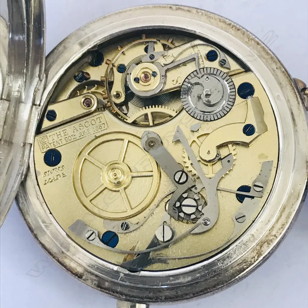 Swiss silver hunter chronograph pocket watch Image 1++