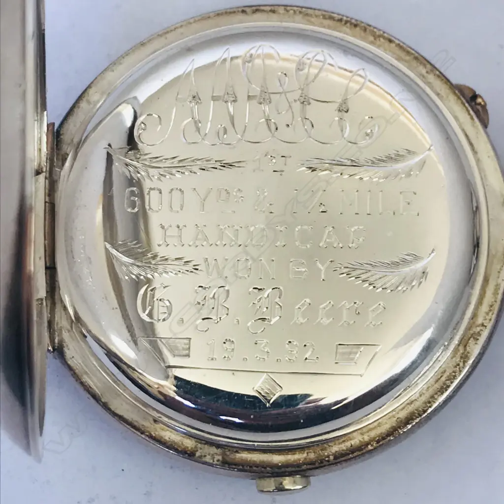 Swiss silver hunter chronograph pocket watch Image 1++