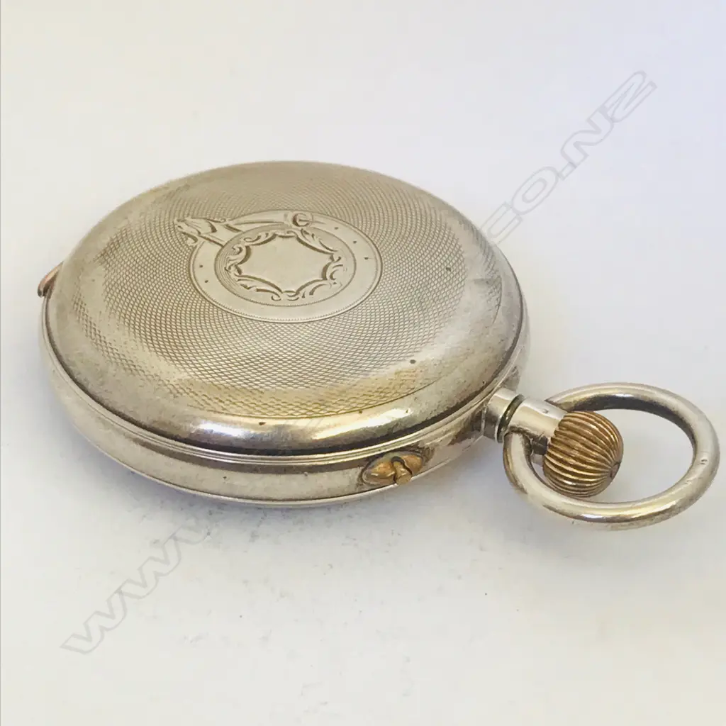 Swiss silver hunter chronograph pocket watch Image 1++