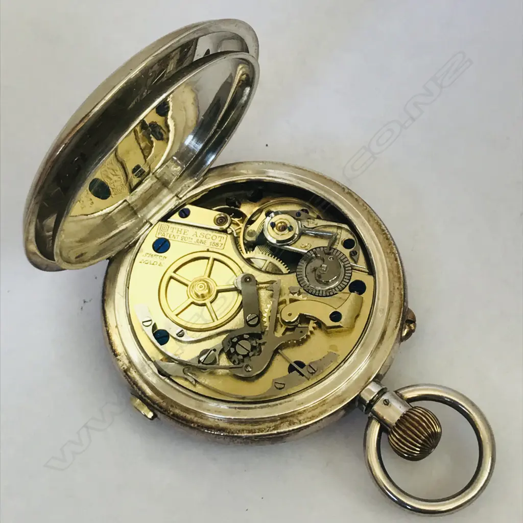 Swiss silver hunter chronograph pocket watch Image 1++