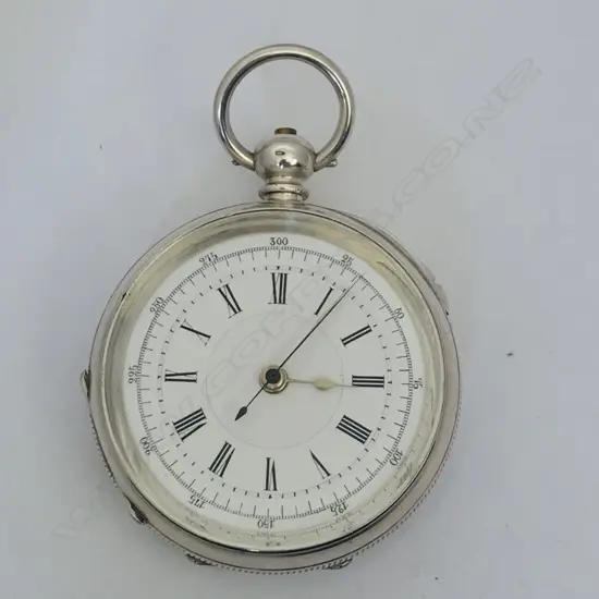 Swiss .935 silver cased pocket chronograph,