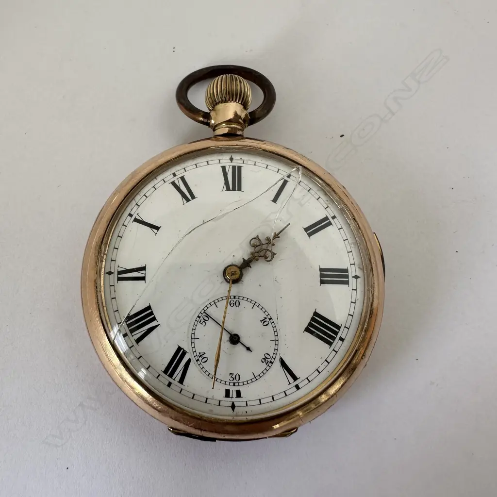 Rolled gold, open face pocket watch with quarter repeater Swiss movement, Image 1++