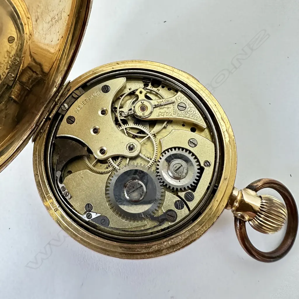Rolled gold, open face pocket watch with quarter repeater Swiss movement, Image 1++