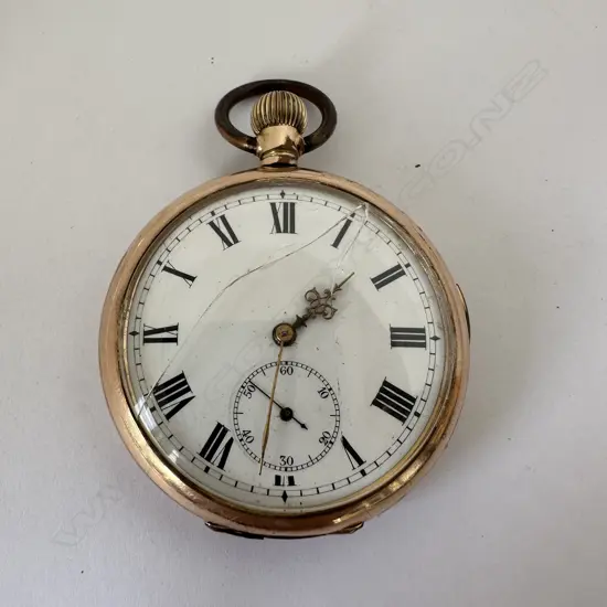 Rolled gold, open face pocket watch with quarter repeater Swiss movement,
