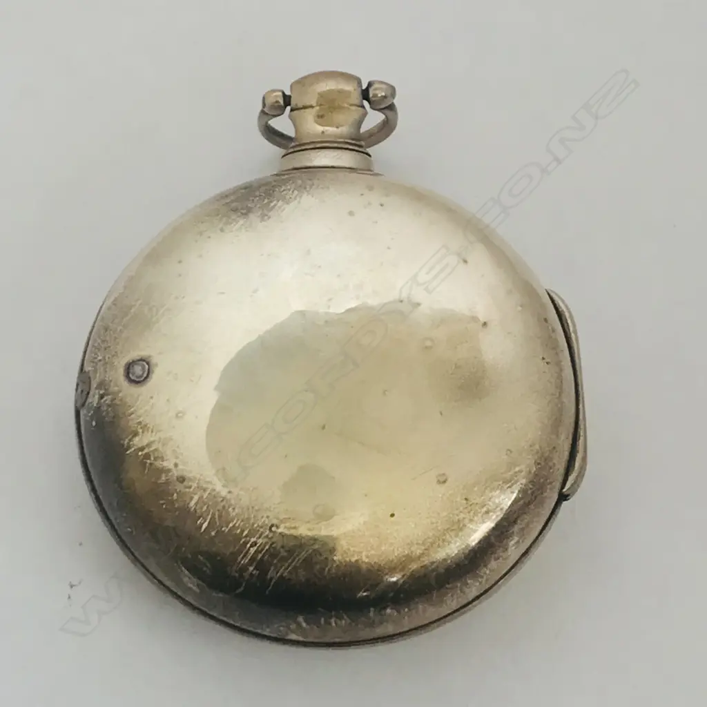 Silver open face pair case pocket watch, by W. Hollison, London Image 1++