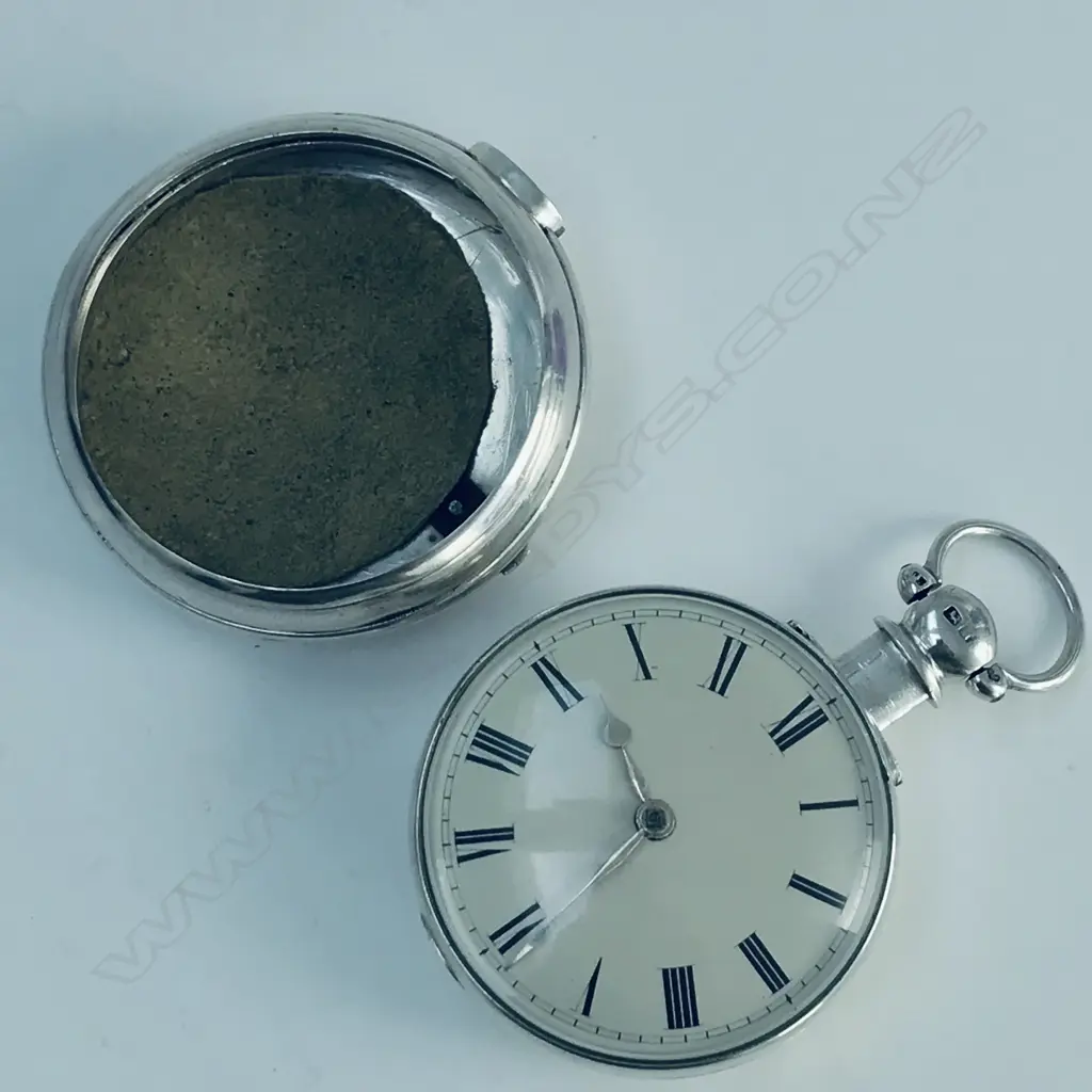 Victorian silver pair case pocket watch by Joseph Maugham, Gateshead, number 9444 Image 1++