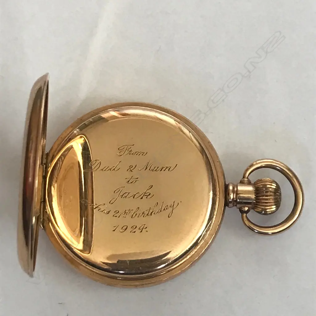Gold plated cased hunter pocket watch, with Swiss movement Image 1++