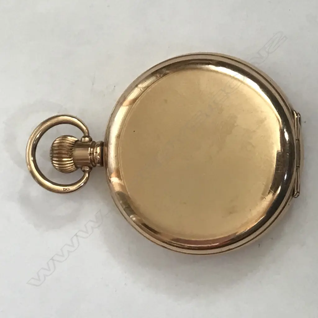Gold plated cased hunter pocket watch, with Swiss movement Image 1++