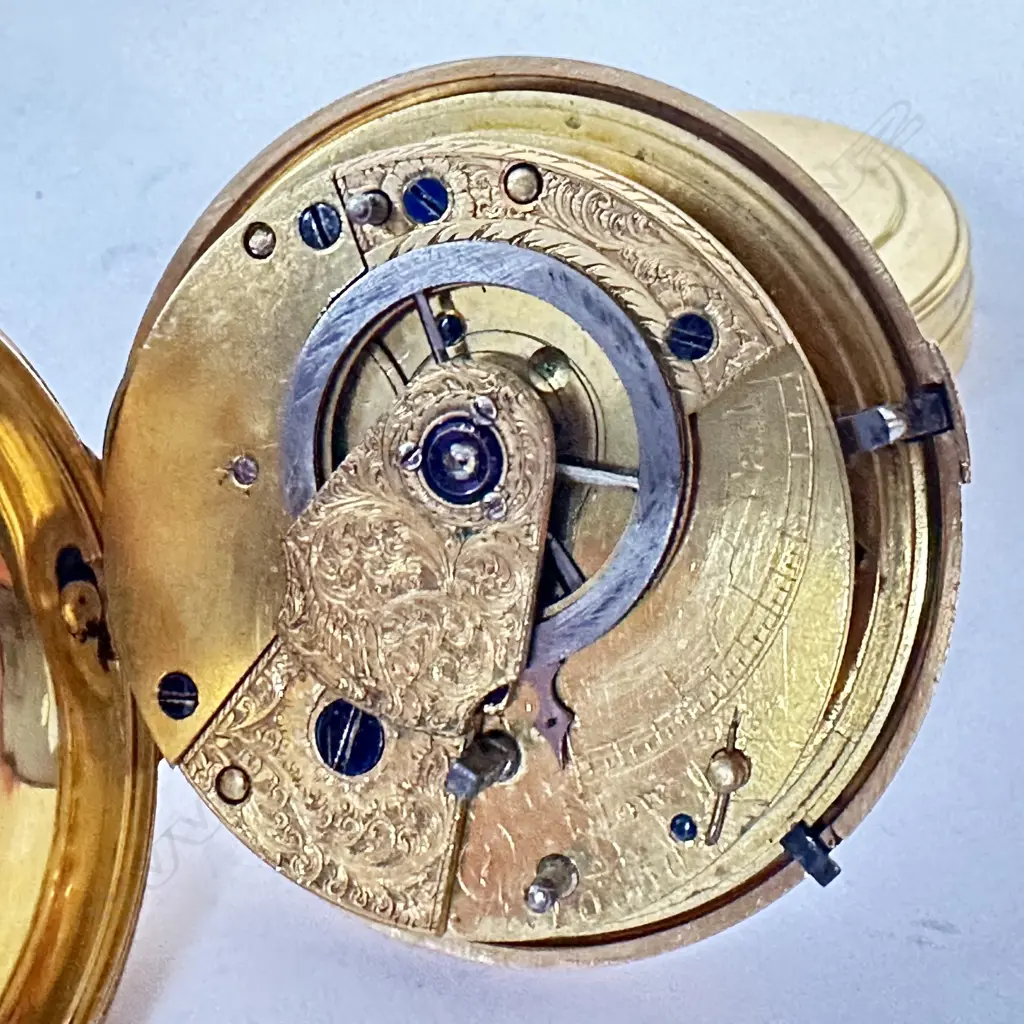 18ct gold English pair case, verge pocket watch Image 1++