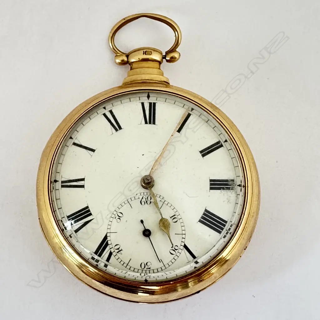 18ct gold English pair case, verge pocket watch Image 1++