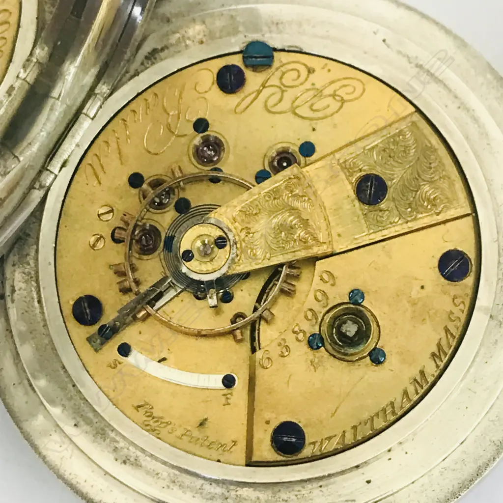 Massive coin silver cased hunter pocket watch by the American Watch Co., Waltham, Image 1++