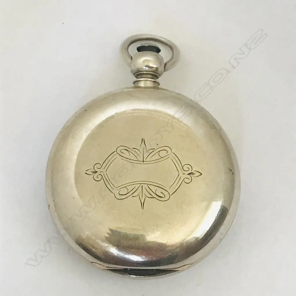Massive coin silver cased hunter pocket watch by the American Watch Co., Waltham, Image 1++