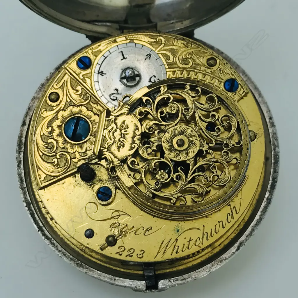 George III silver pair case pocket watch by Joyce*, Whitchurch, number 223 Image 1++