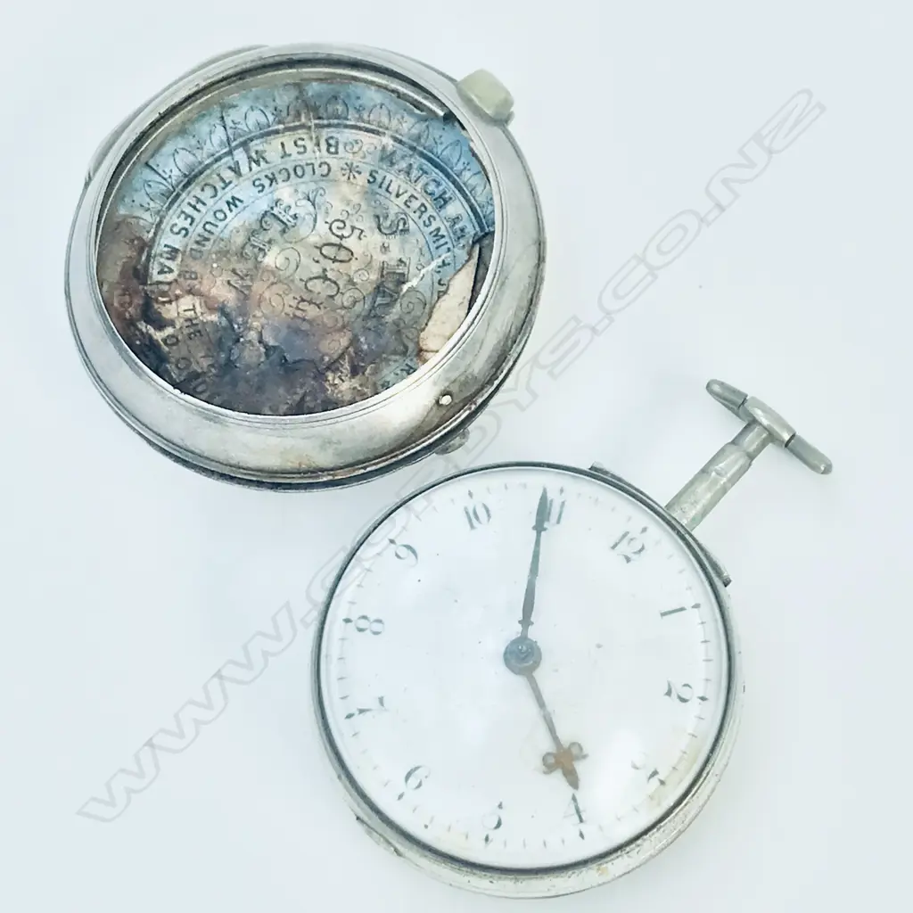 George III silver pair case pocket watch by Joyce*, Whitchurch, number 223 Image 1++