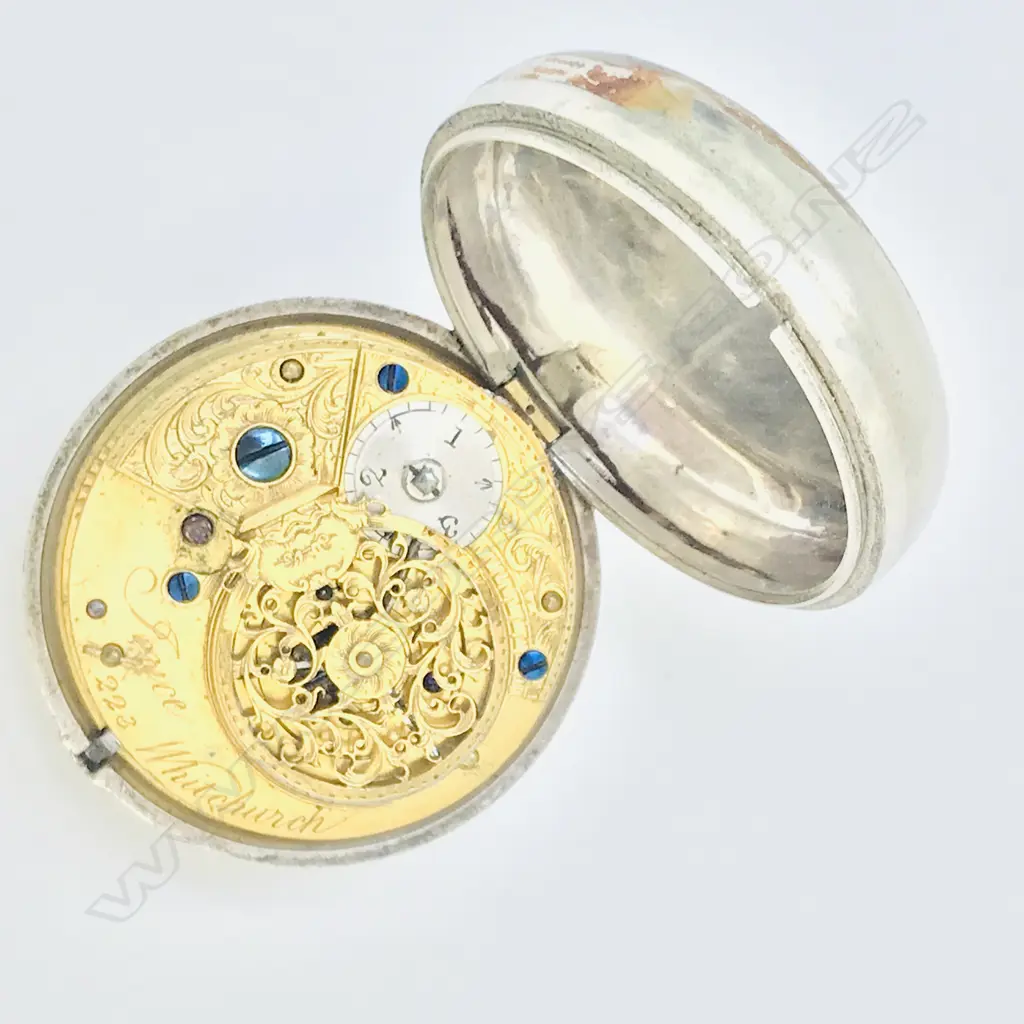 George III silver pair case pocket watch by Joyce*, Whitchurch, number 223 Image 1++